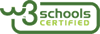 w3schools logo, indicating certification